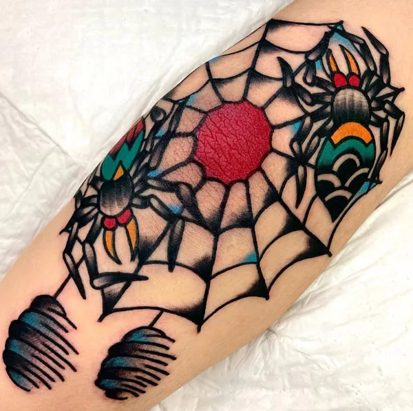 Spider web tattoo 50