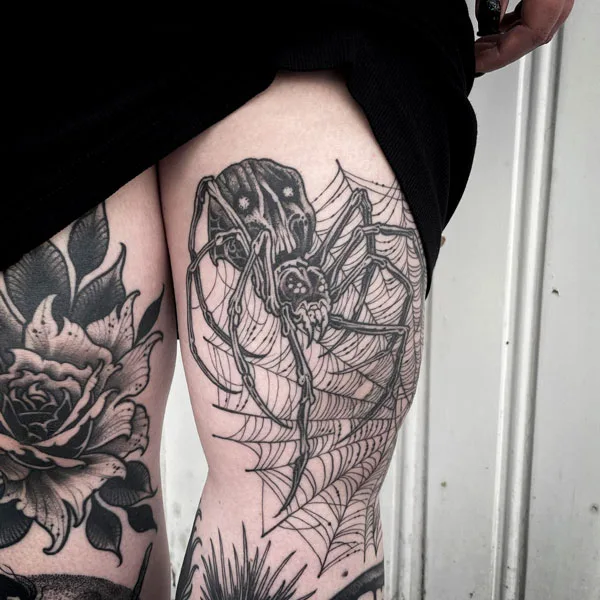 Spider web tattoo 52