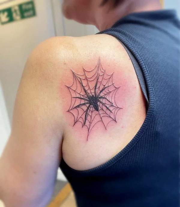 Spider web tattoo 55