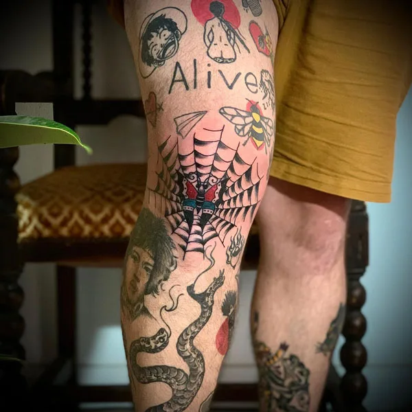 Spider web tattoo 76