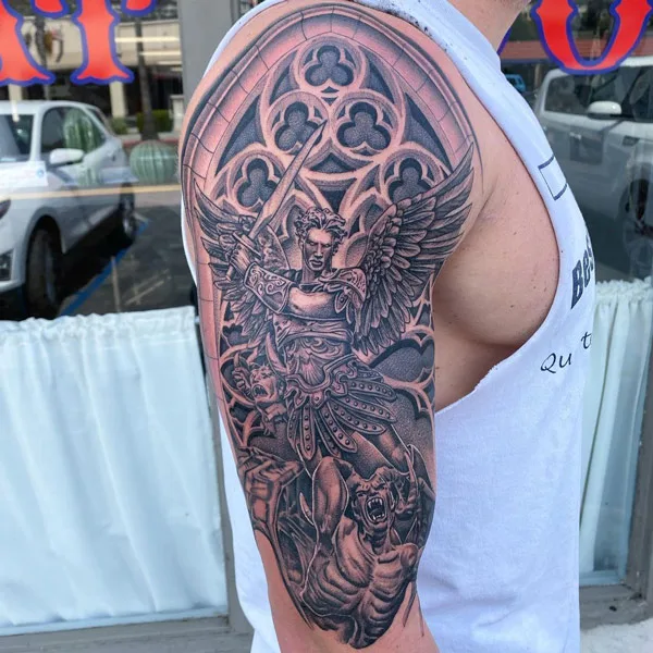 St Michael Arm Tattoo 1