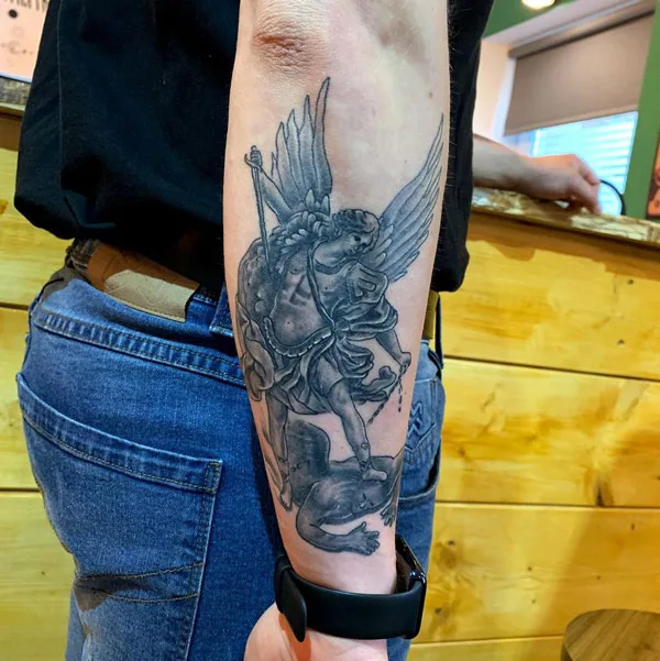St Michael Forearm Tattoo 1