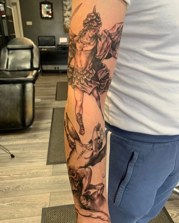 St Michael Sleeve Tattoo 2
