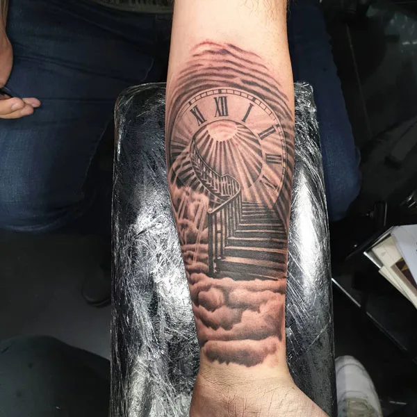 Stairway to heaven forearm tattoo