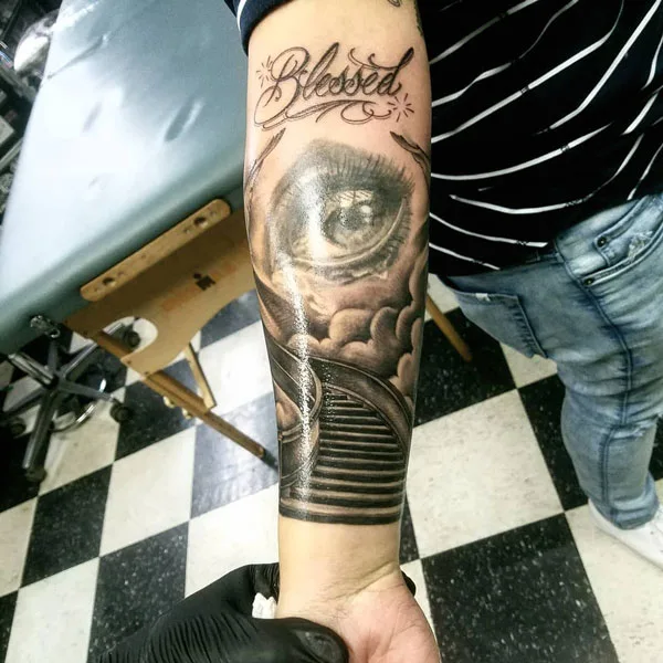 Stairway to heaven tattoo 14