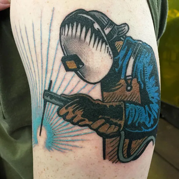 Stick welding tattoo