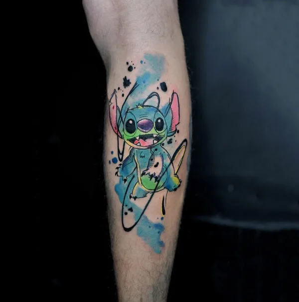 Stitch Watercolor Tattoo 1