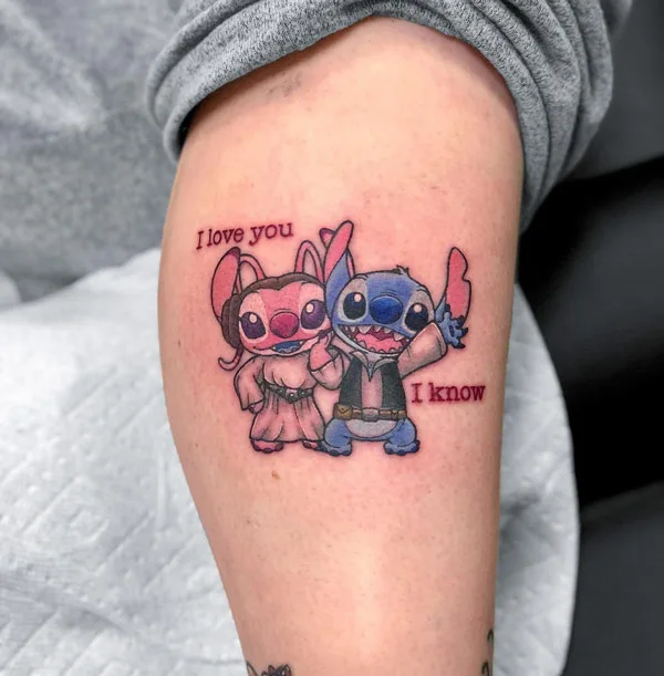 Stitch and Angel Tattoo 1