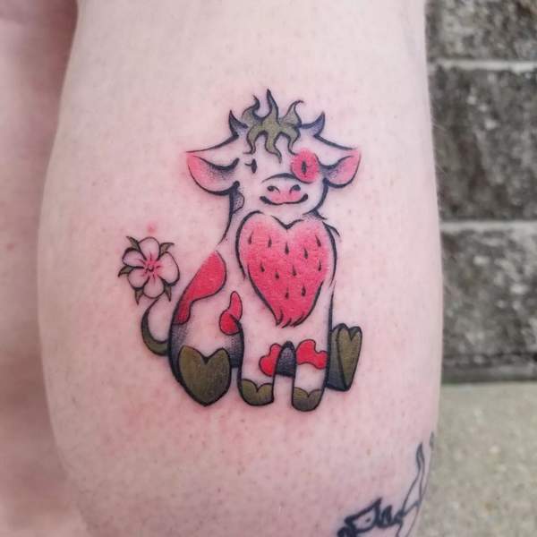 Strawberry Cow Tattoo 1