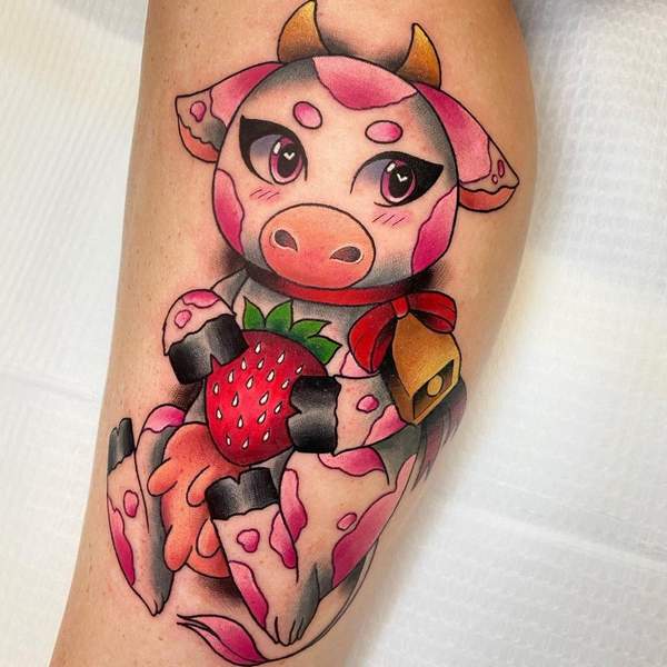 Strawberry Cow Tattoo 2