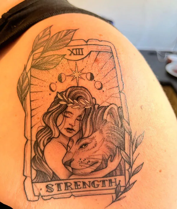 Strength Tarot Card Tattoo 2