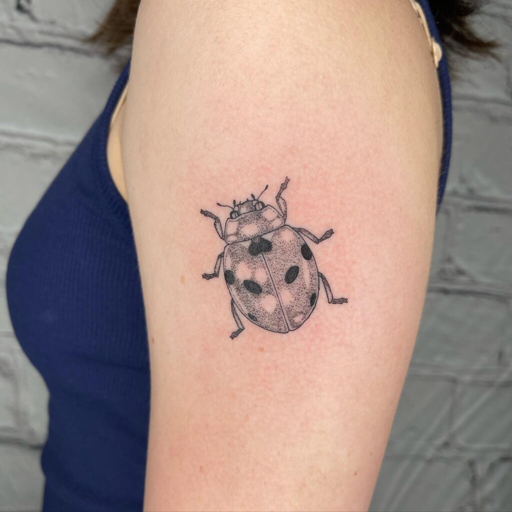 Stunning Ladybug Tattoo on Arm for Girls Striking Body Art