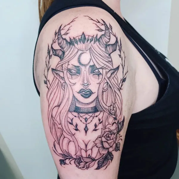 Succubus tattoo on arm