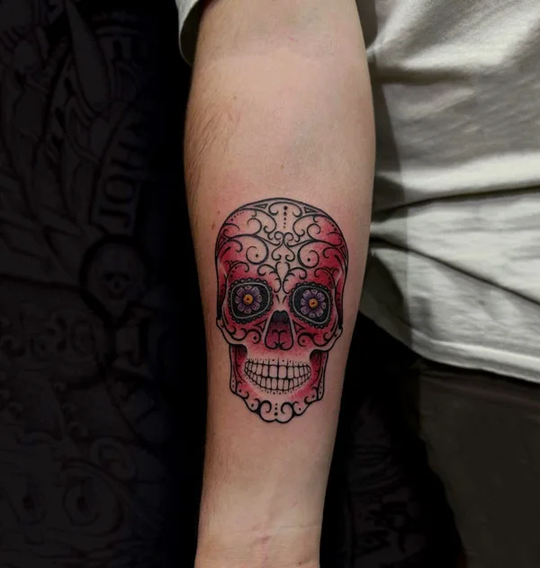 Sugar Skull Forearm Tattoo 1