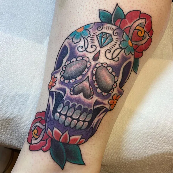 Sugar Skull Rose Tattoo 2