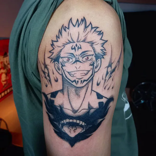 Sukuna arm tattoo