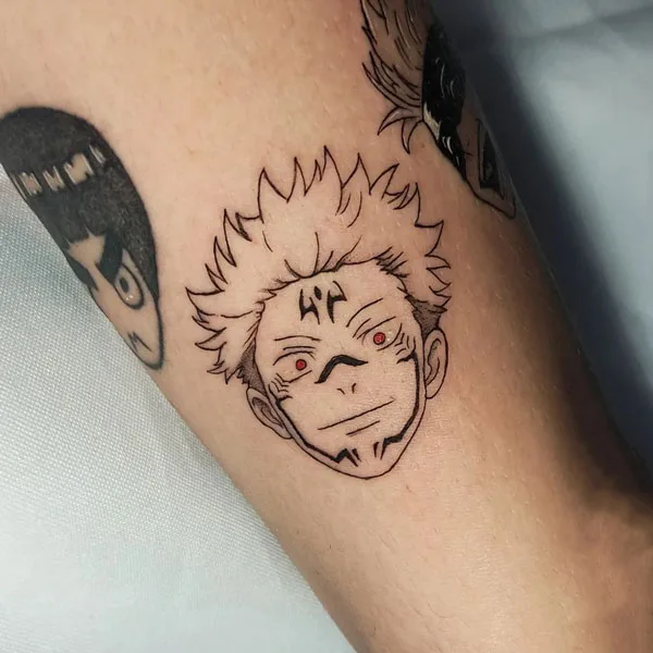 Sukuna face tattoo