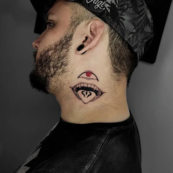 Sukuna neck tattoo
