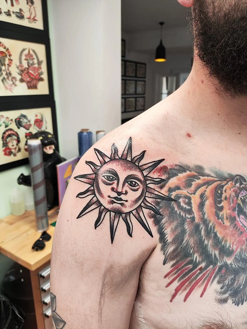 Sun Tattoo for men 4