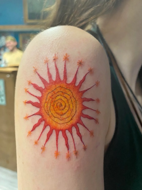 Sun Tattoo for men 5