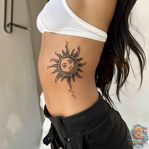 Sun Tattoo Designs That Radiate Positive Energy 2