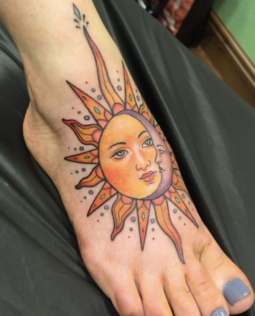 Sun Tattoo Designs That Radiate Positive Energy 4