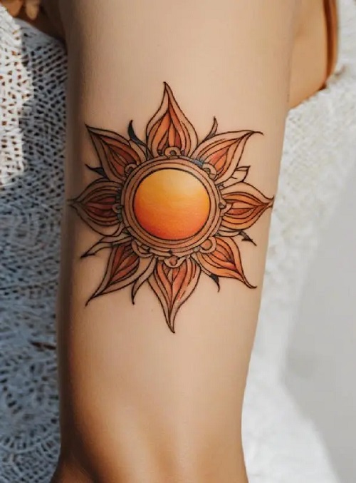 Sun Tattoo Designs That Radiate Positive Energy 1