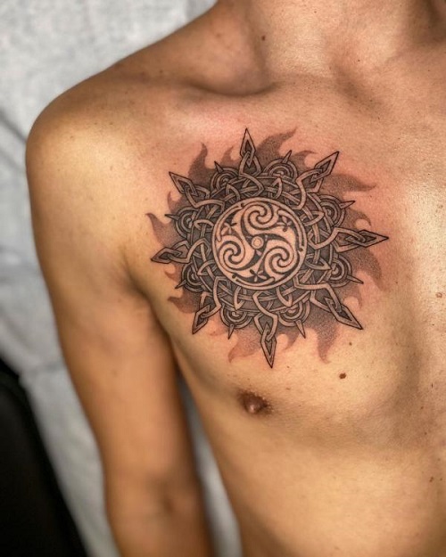 Sun Tattoo for men 2