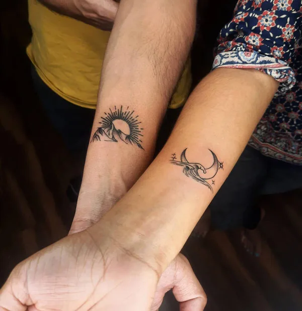 Sun and Moon Couple Tattoo 2