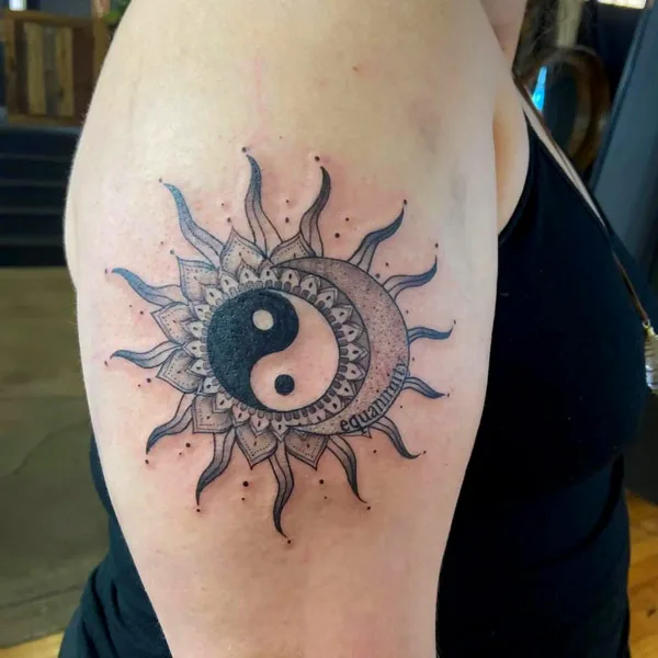 Sun and Moon Yin Yang Tattoo 1