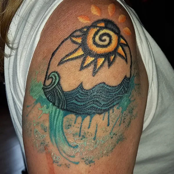 Sun and Ocean Tattoo