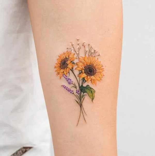 Sunflower Bouquet Tattoo