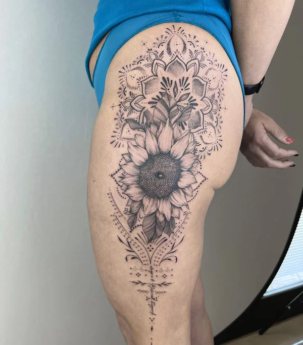 Sunflower Mandala Tattoo 1