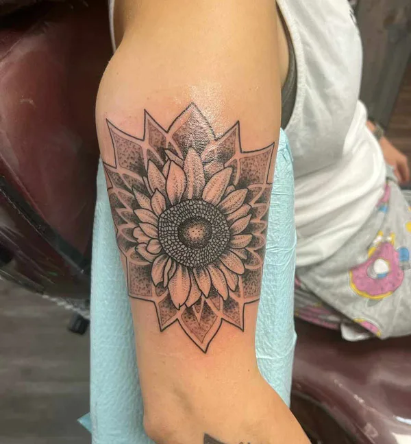 Sunflower Mandala Tattoo 2
