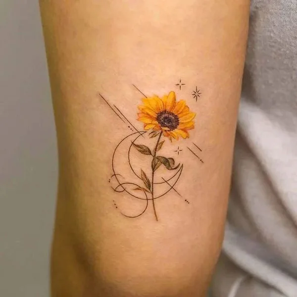 Sunflower Moon Tattoo