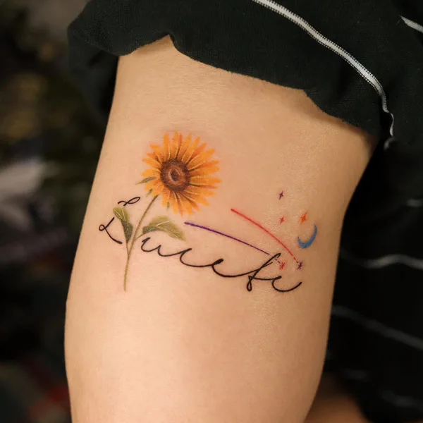Sunflower Name Tattoo 1
