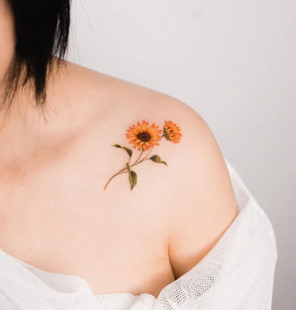 Sunflower Shoulder Tattoo 1
