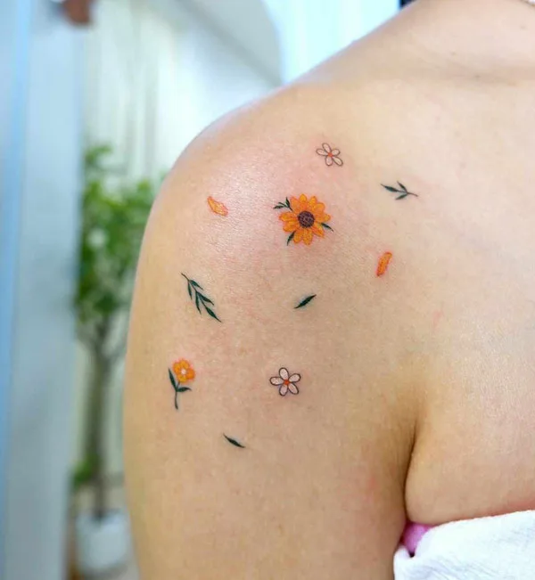 Sunflower Shoulder Tattoo 2