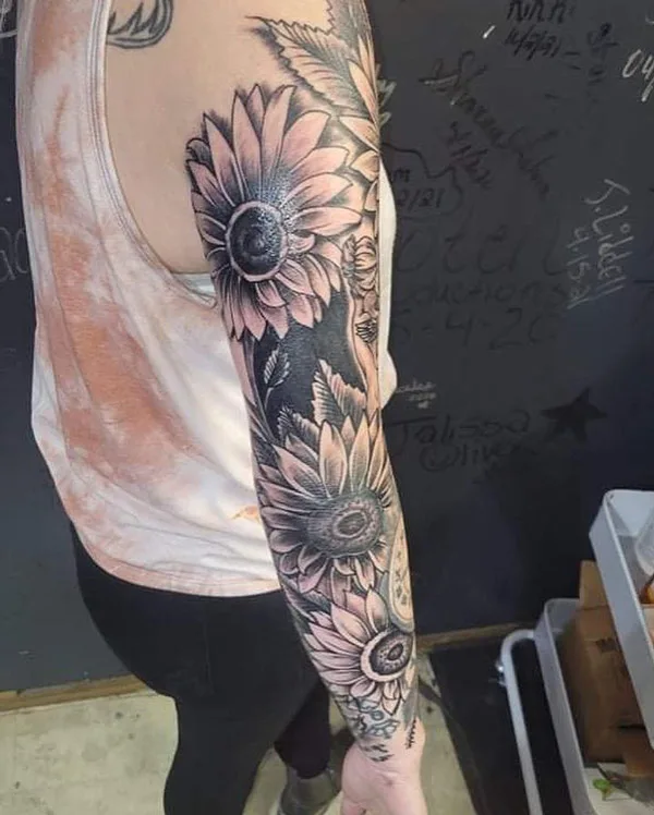 Sunflower Sleeve Tattoo 2