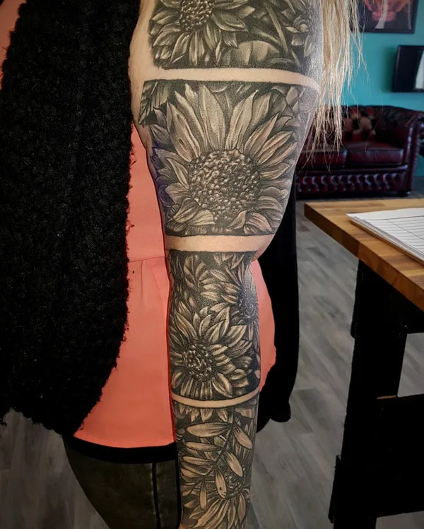 Sunflower Sleeve Tattoo 3