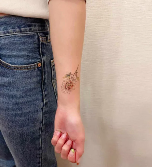 Sunflower Wrist Tattoo 1