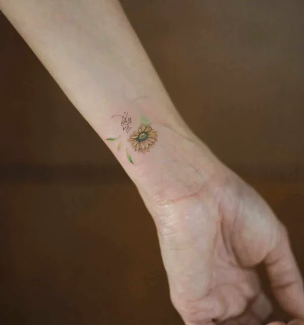 Sunflower Wrist Tattoo 2
