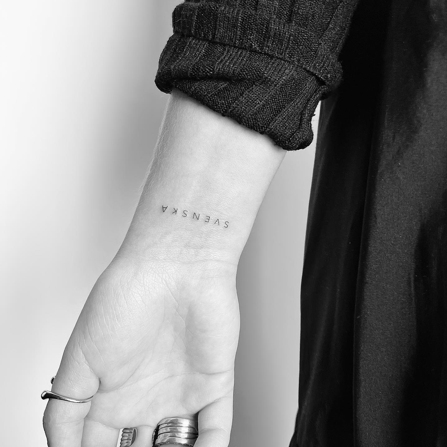 SVENSKA Word Tattoo on Wrist Meaningful and Minimalist Design for Cultural Pride