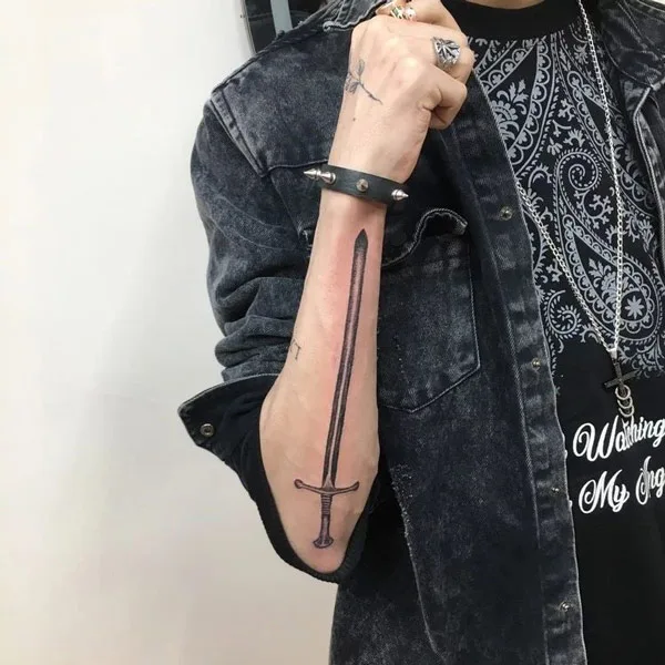 Sword Tattoo on Forearm 2