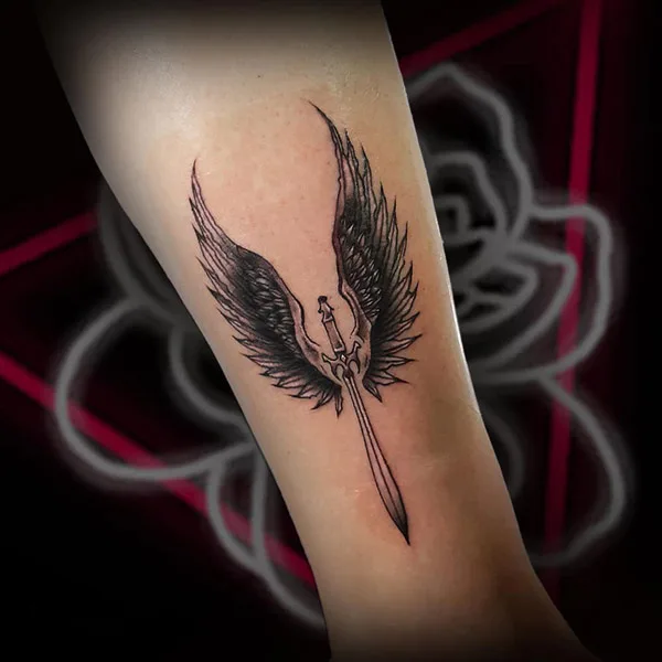 Sword With Wings Tattoo