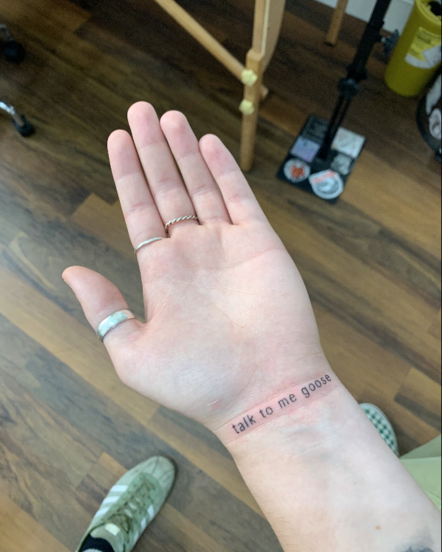 Talk to Me Goose Wrist Tattoo Inspired by Top Gun Perfect for Movie Lovers