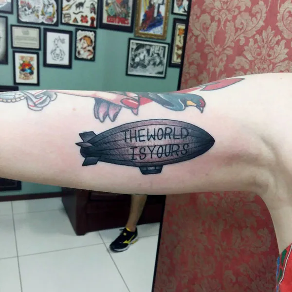 The world is yours blimp tattoo
