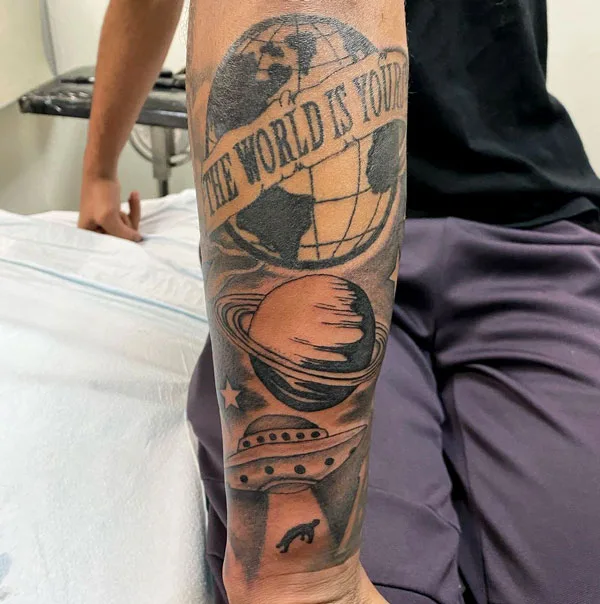 The world is yours tattoo 12