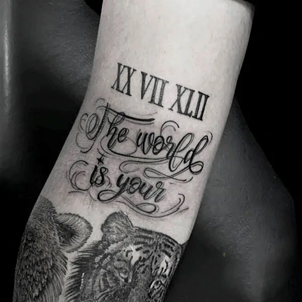 The world is yours tattoo 14