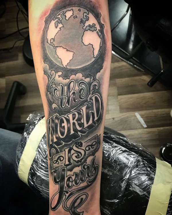 The world is yours tattoo 27